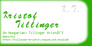 kristof tillinger business card